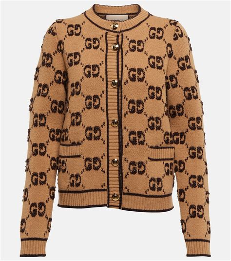 gucci jacquard wool cardigan|Gucci web cardigan.